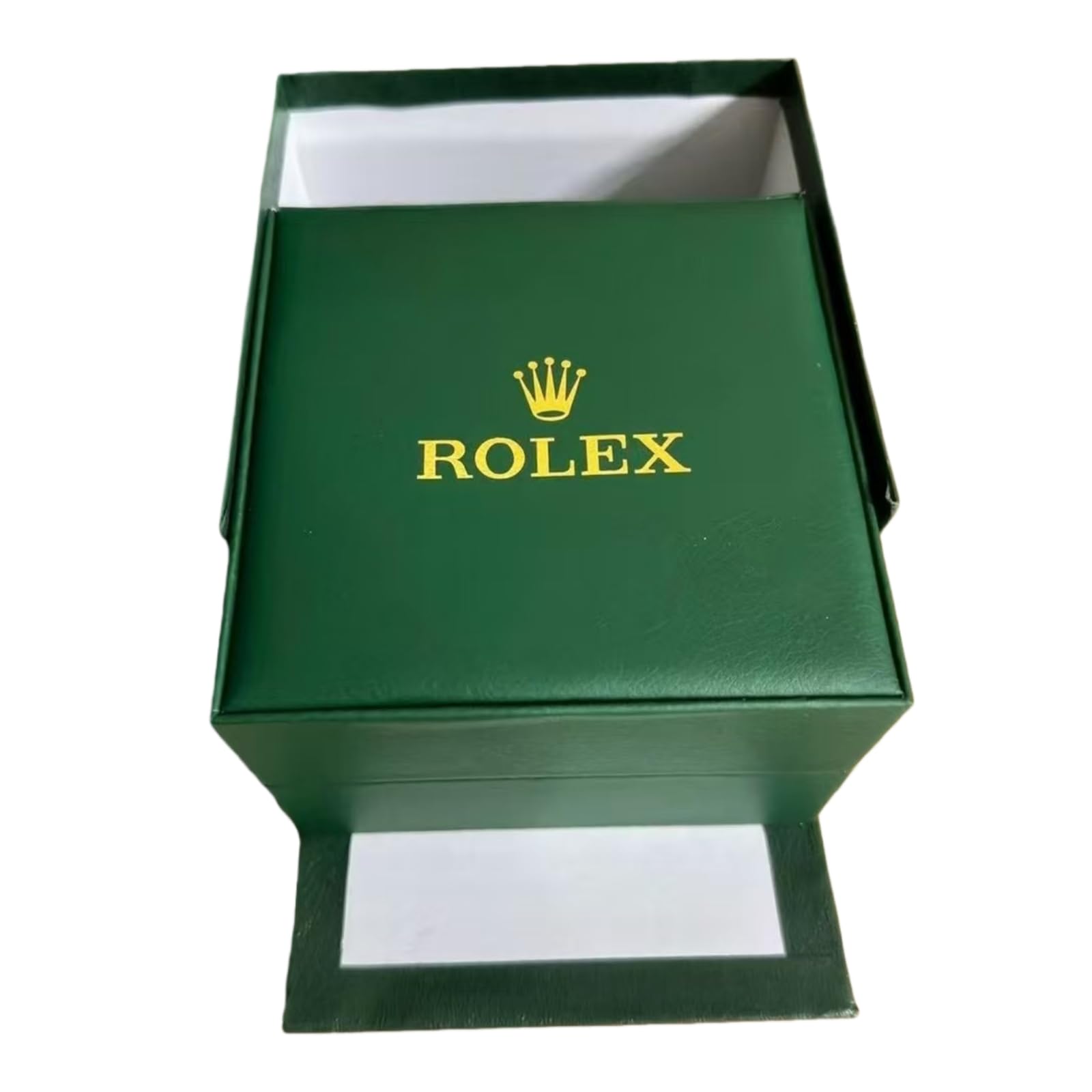 ROLEX OYSTER 緑色レザー ボックス　保証書あり ROUREOX Small Green Watch Box Single Slot Storage Case PU Leather